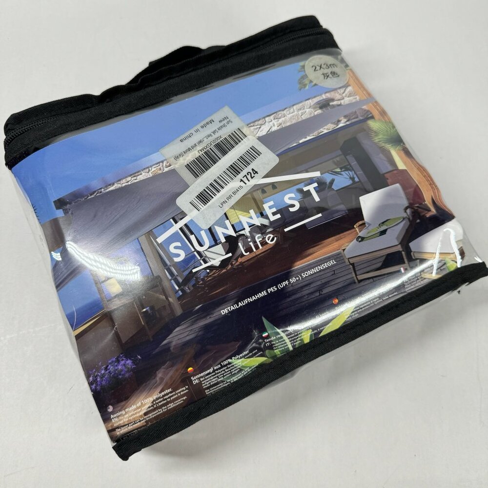 New Sunnest Sun Shade 2m x 3m Gray Never Used